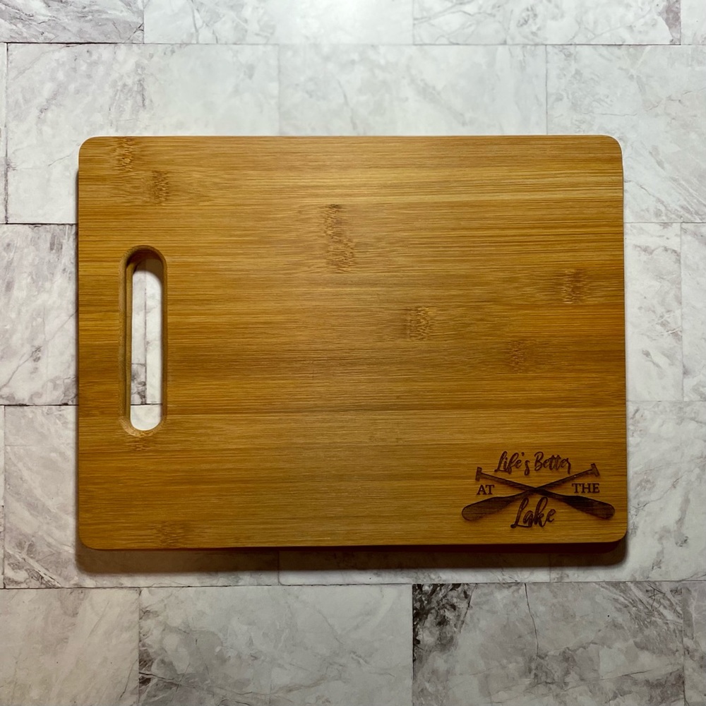 Life’s Better At The Lake Bamboo Cutting Board